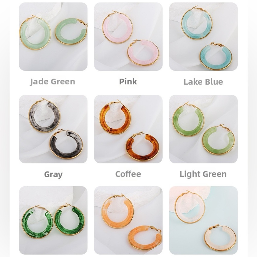 Amber Swirl Hoops - Picture 7 of 7